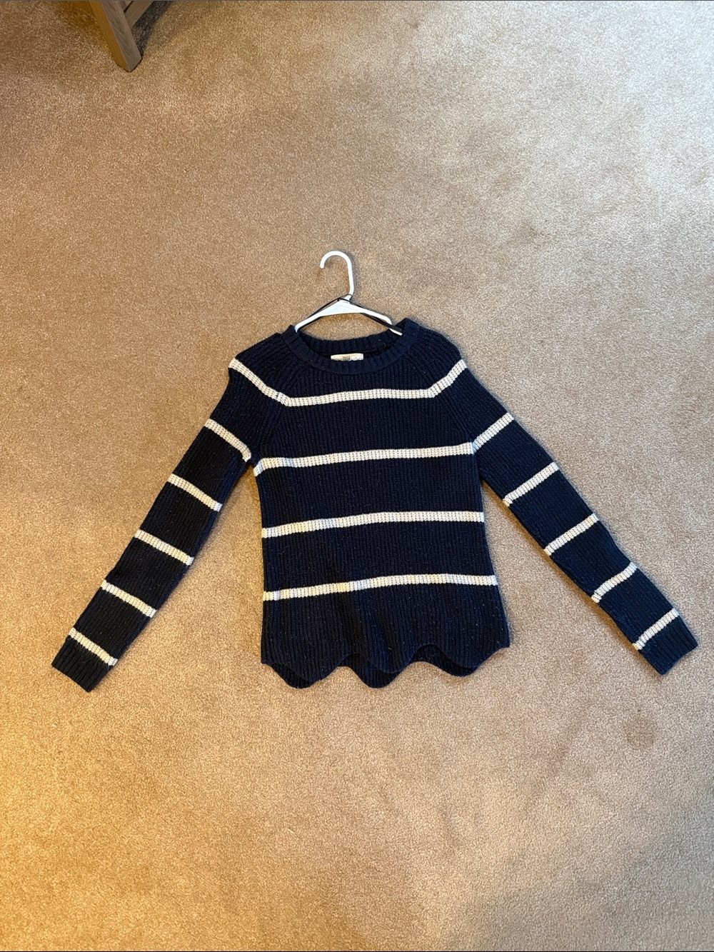 PINQUE striped scallop sweater
